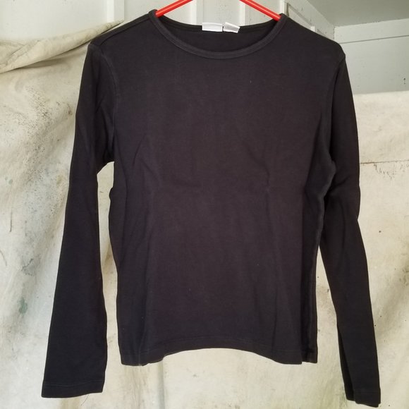 Cherokee Black 100% Cotton Long Sleeve Pull-over Size M - Picture 1 of 4